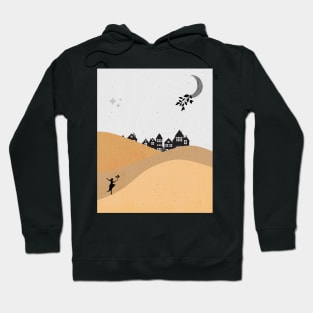 Minimalist Illustration Grey World Moonlight Hoodie